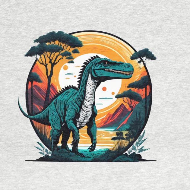 Dinosaur rounded color design by byNIKA